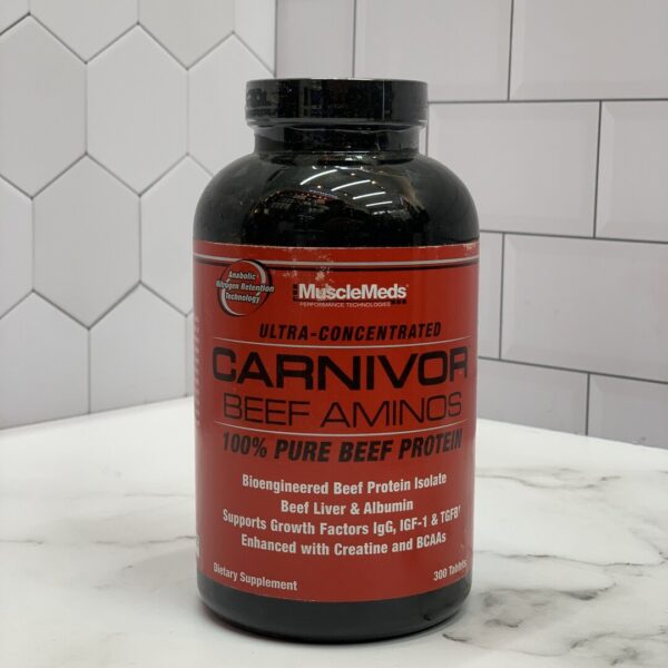 MuscleMeds Carnivor Beef Aminos – 300 Tablets – بدون لاکتوز و بدون طعم