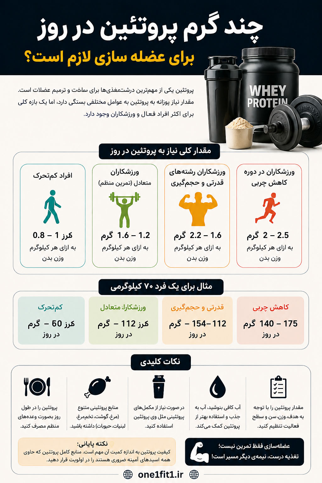 مقدار پروتئین برای عضله سازی
